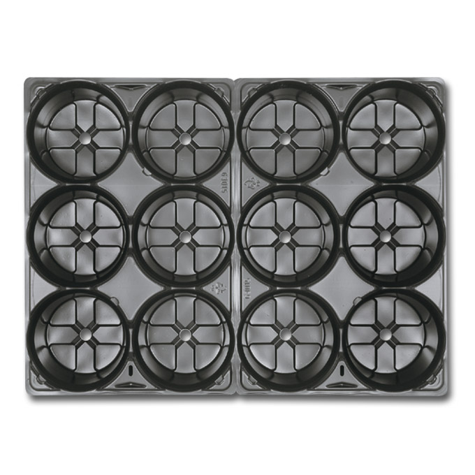 Tragepackung 12 (2x6) Mulden, Topfmass 10.5 cm, ohne Tragegriff