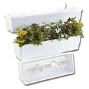 Blumenkasten VENEZIA weiss 60 cm, inkl. Wasserstandsanzeiger