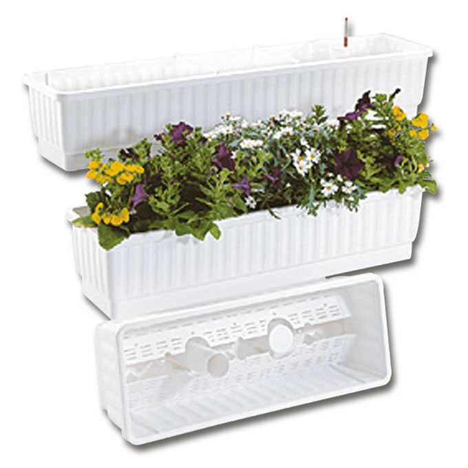 Blumenkasten VENEZIA weiss 100 cm, inkl. Wasserstandsanzeiger
