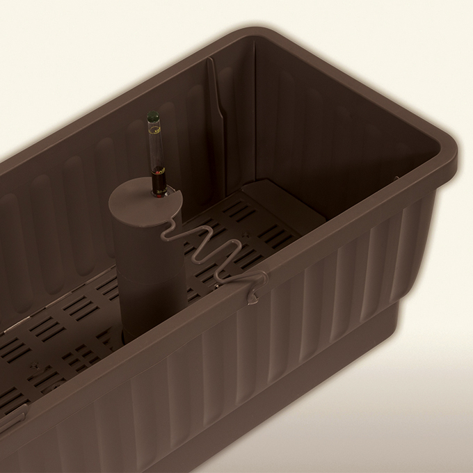 Blumenkasten VENEZIA braun 100 cm, inkl. Wasserstandsanzeiger