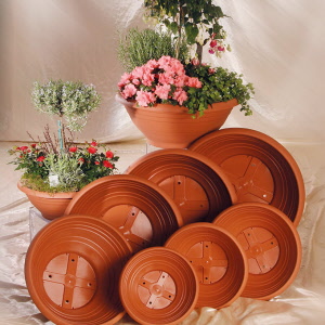 Blumenschale mit Bodenlöcher tonfarbig ø 20 cm