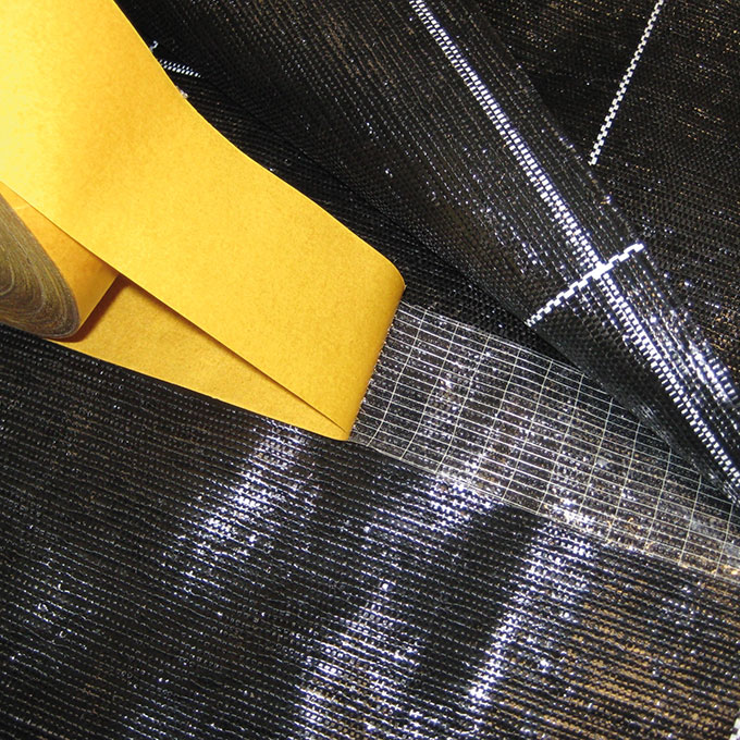 Klebband für Bändchengewebe transparent 50 m x 50 mm