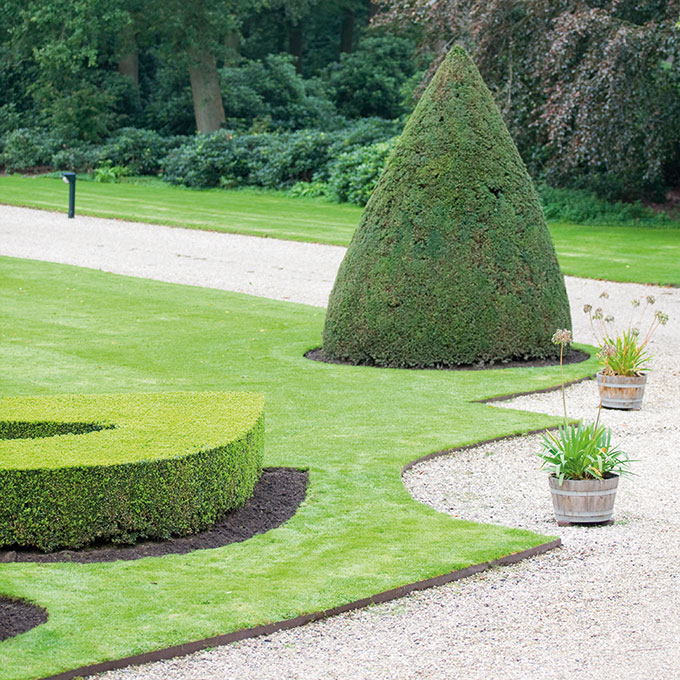 Randbegrenzung Stahl feste Zacken, braun, 2.5 mm x 10 cm, 225 cm lang