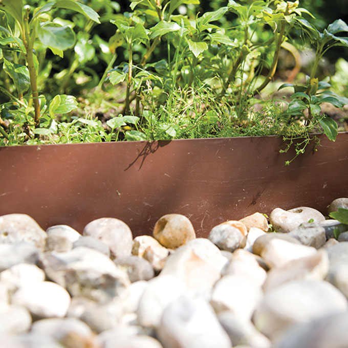 Randbegrenzung Stahl braun pulverbeschichtet 2 mm x 10.2 cm