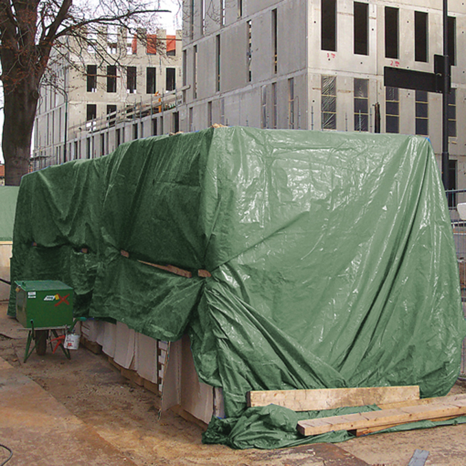 Gewebeplane «normal», 150 g/m2, olivgrün, 6 x 8 m