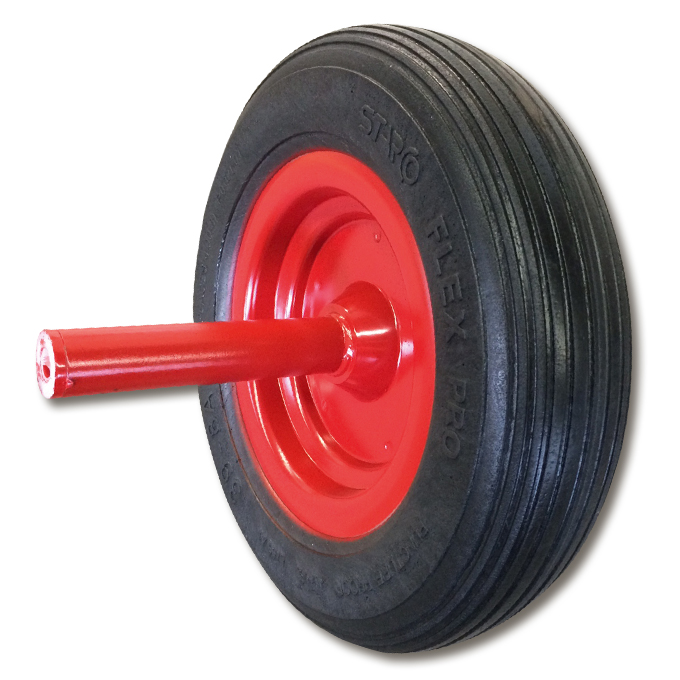 Roue en caoutchouc plein pour brouette PERFECTA, incl. boulon