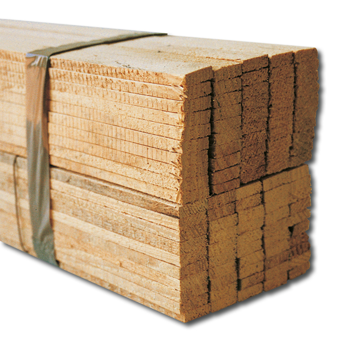 Lattes en bois imprégnée, longueur 155 cm, botte à 100 pce.
