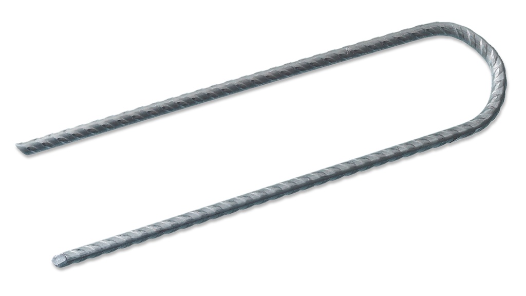 Agrafe en U fil nervurée non zinguée 30 x 3 x 30 cm, 100 pièces