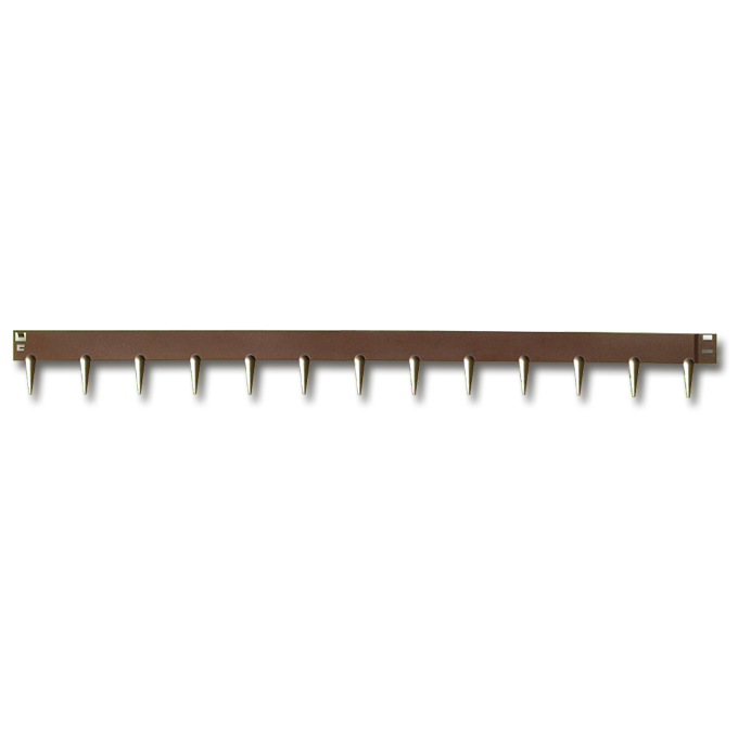 Bordure en acier broches fixes, brune, 2.5 mm x 10 cm, longueur 225 cm