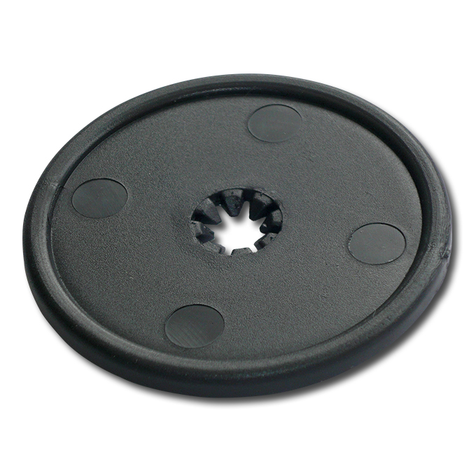 Plaque en plastique seule, noir, 6 cm Ø