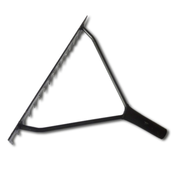 Teerrechen mit V-Verstrebung, 16 Zinken gerade, 44 cm breit, Stiel 170 cm