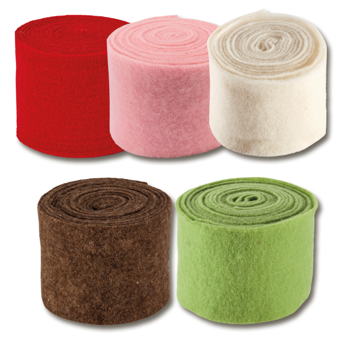 Feutre rouge, largeur 15 cm, rouleau de 5 m