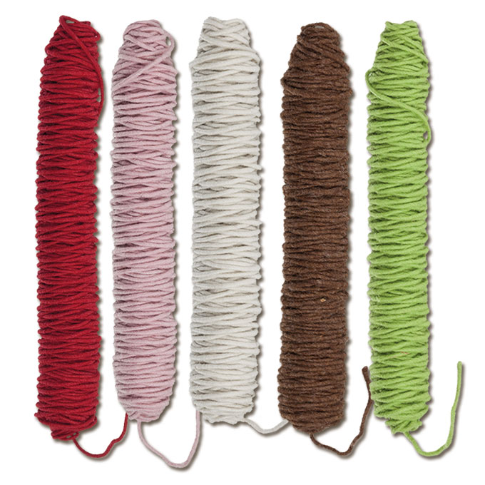 Cordon en laine rouge, Ø env. 5 mm, bobine de 55 m