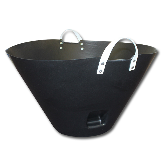 Panier parc, en polyéthylène gris, avec 2 poignées en cuir, 60 lt