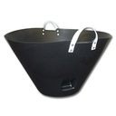 Parkkorb, aus Polyethylen grau, mit 2 Ledergriffen, 60 lt