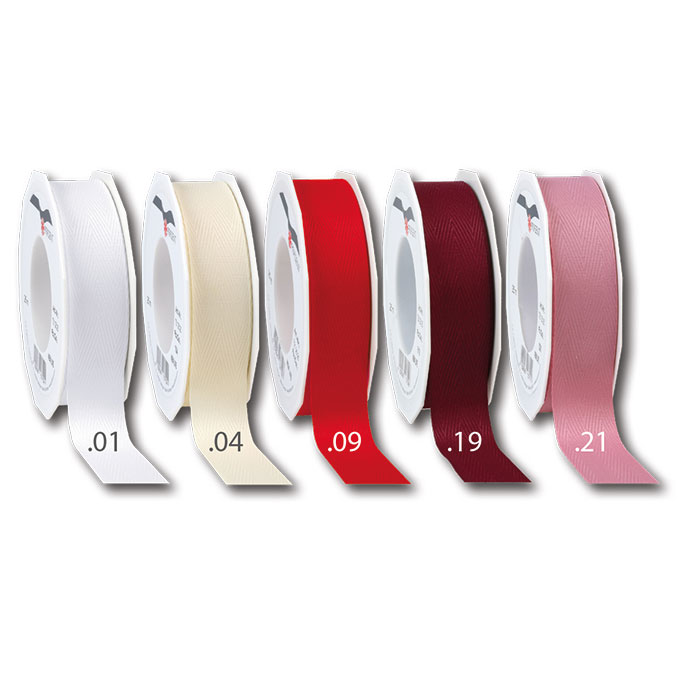 Ruban en polyester rouge, largeur 25 mm