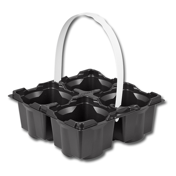 Tragepackung 4 Mulden, Topfmass 9 cm, ohne Tragegriff