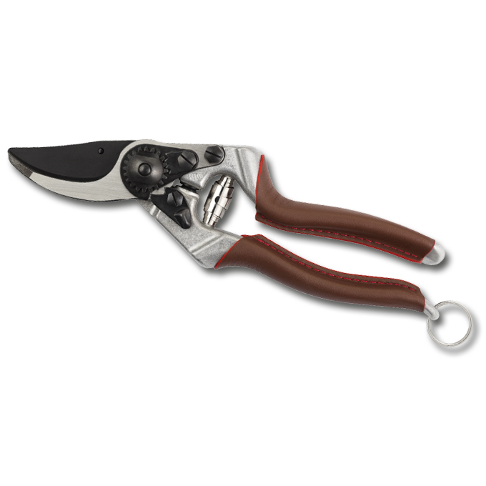 Sécateur FELCO 8 Elite, lame Black F-Tech, poignées recouvertes de cuir, longueur 21 cm