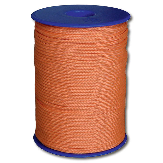Cordeau traçeur polyester, orange fluorescent, ø 2.5 mm, 100 m