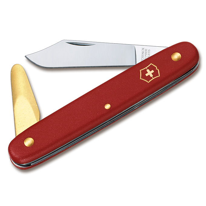 Okuliermesser VICTORINOX mit klappbarem Messing-Rindenlöser