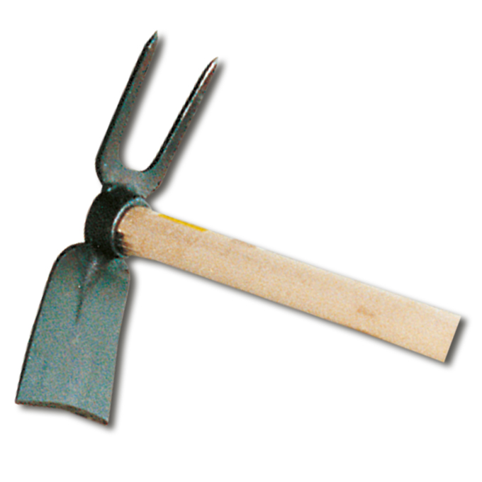 Gartenhaueli, mit 2 Zinken, 140 cm Stiellänge