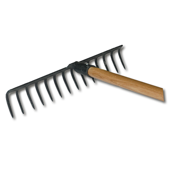 Strassenrechen 14 Zinken, Eschenstiel 140 cm