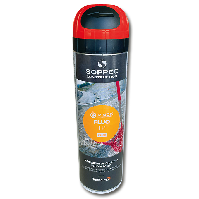 Spray de marquage fluorescent couleur rouge 500 ml