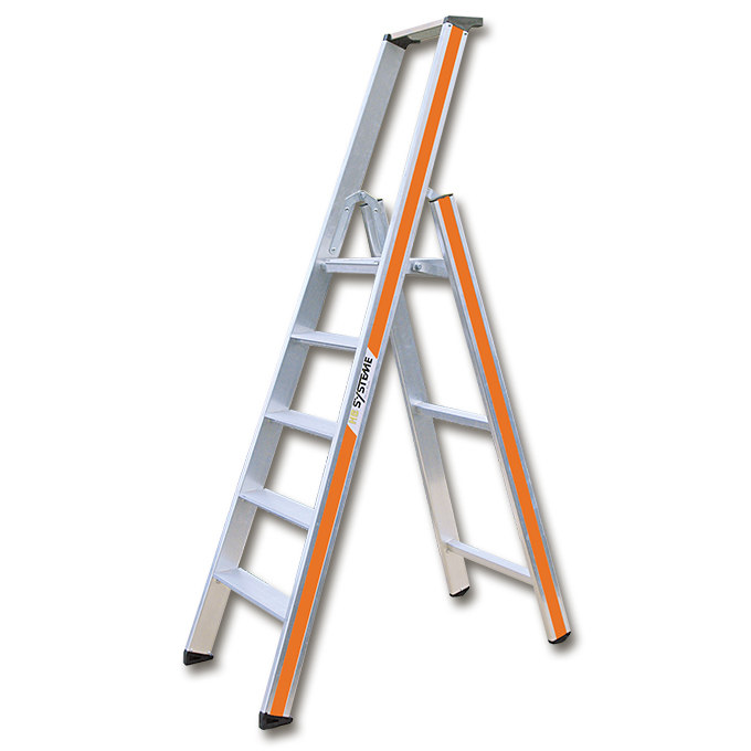 Stufenstehleiter aus Aluminium, 4 Stufen, 1.67 m