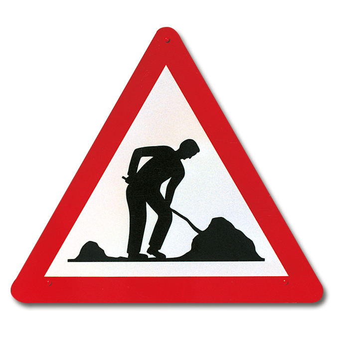 Signaltafel "Baustelle 1.14",  Alu, 90 cm Seitenlänge