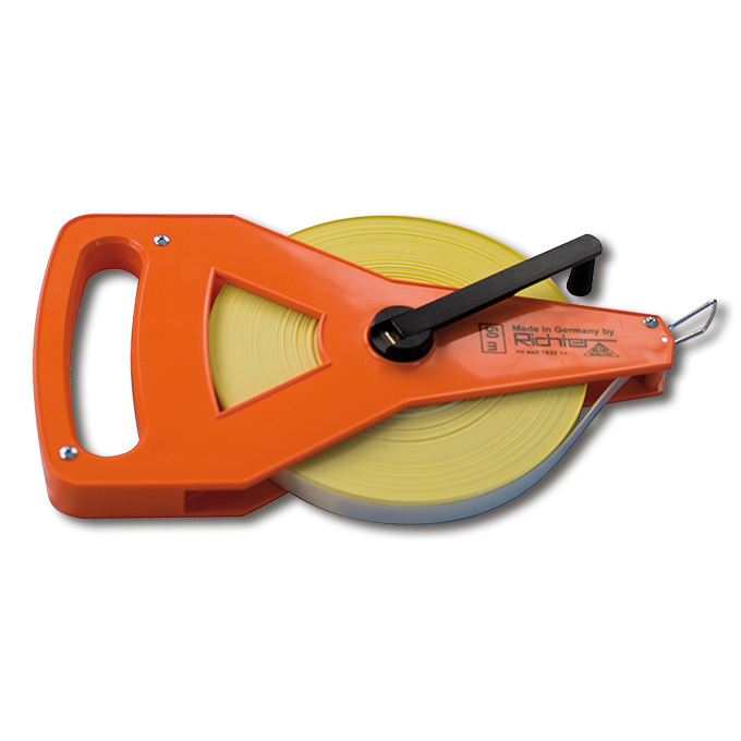 Chevillères à ruban en fibre de verre RICHTER, avec division en cm sur 1 côté, sur cadre 30 m