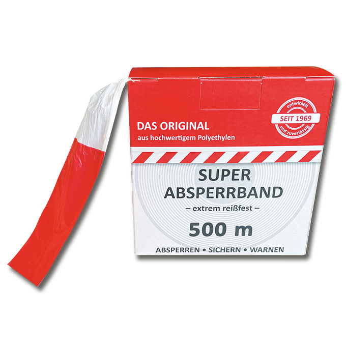 Rubans de barrage, rouge/blanc, rouleau de 500 m