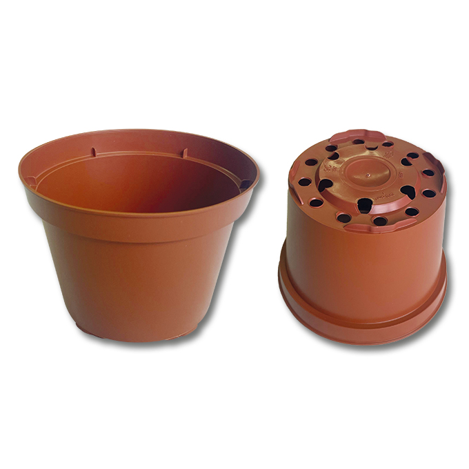 Kunststoff-Töpfe tonfarbig 9 cm Ø, Karton à 2380 Stück