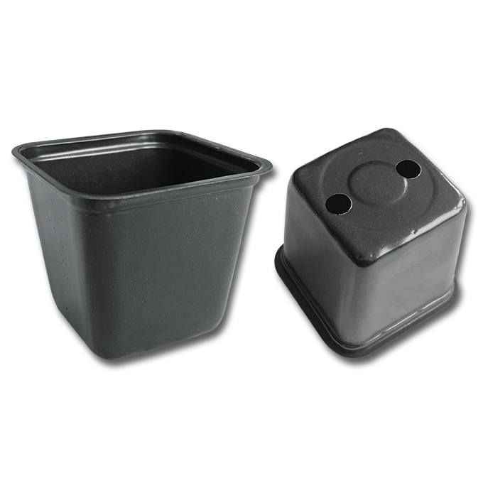 Pot carré VEFI noir 6 x 6 x 5.5 cm