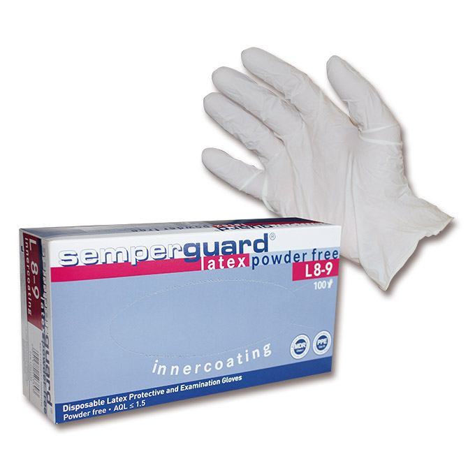 Einweghandschuhe SEMPERIT SEMPERGUARD LATEX PF, Grösse L/8–9