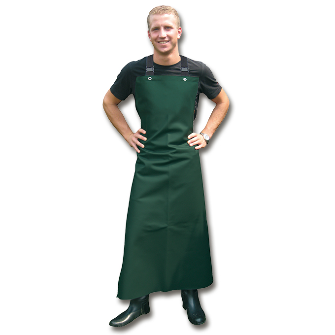 Tablier bretelles croisées dans le dos vert, longueur 117 cm