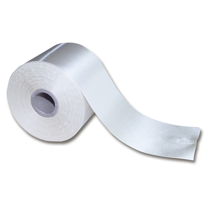 Schmuckband weiss, 100 mm breit, 50 m