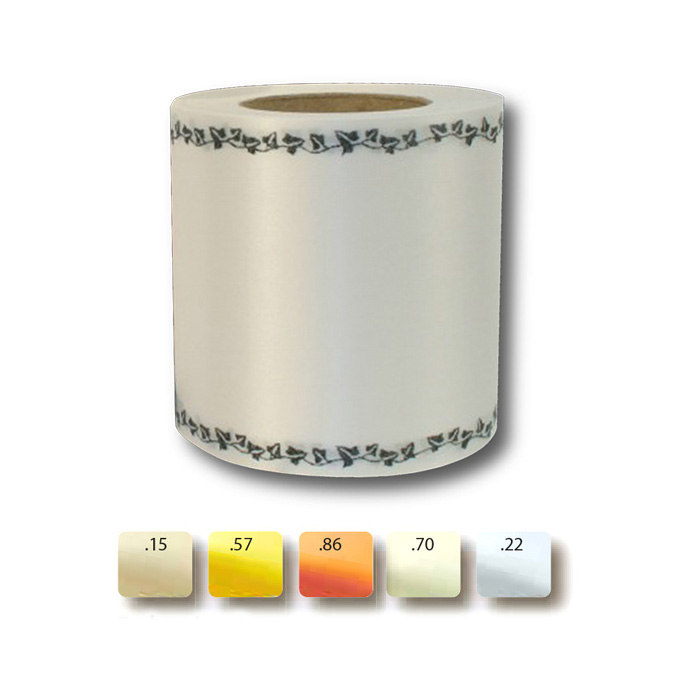 Ruban pour couronnes vert limon avec ornement noir, 125 mm, 25 m