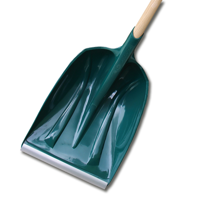 Pelle à neige en matériau polymère vert avec manche, largeur 36 cm