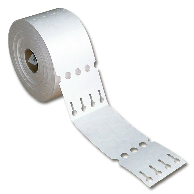 Étiquettes à boucle TT Tyvek blanche 4 lignes, 250 x 25 mm