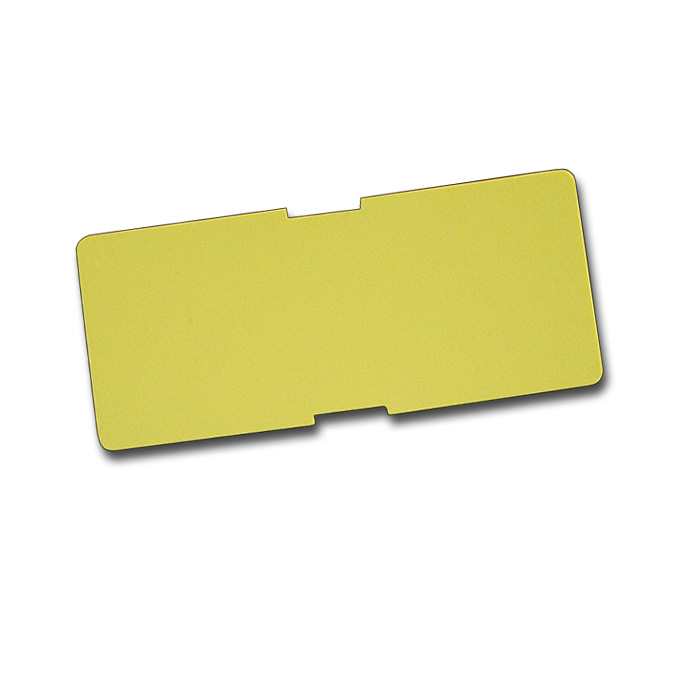 Feuilles d’étiquette jaunes 13.5 x 7 cm, botte de 100 pièces