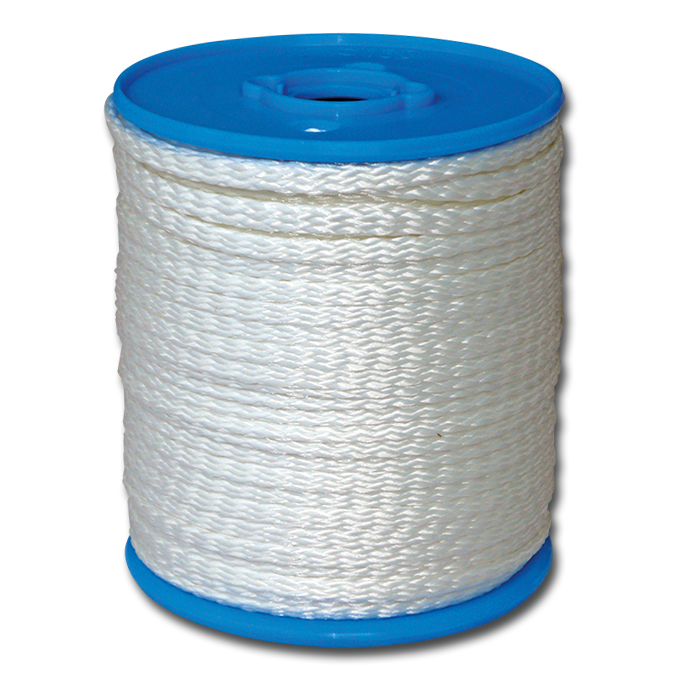 Nylonschnur weiss flach 8 mm Ø, 100 m
