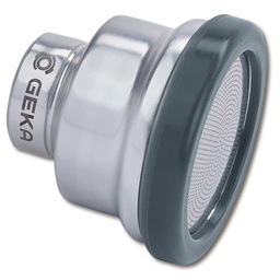 [154.210] Giesskopf aus Leichtmetall ø 50 mm, 0.7 mm Löcher, wechselbare Platine, Bajonett-Verschluss