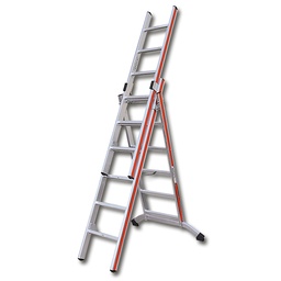 [205.190] Mehrzweckleiter aus Aluminium, 3 x 9 Sprossen, 6.65 m, Typ 145