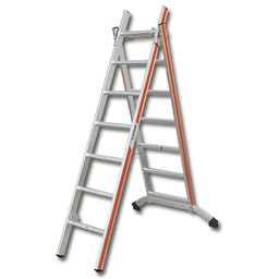 [205.120] Bock- und Schiebeleiter aus Aluminium, 2 x 12 Sprossen, 6.11 m