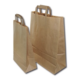 [250.900] Papiertragetaschen Kraftpapier braun/naturfarben, 22/10 x 28 cm, 50 Stück