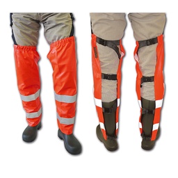 [281.190] Jambière couleur orange brillant avec bandes réfléchissantes