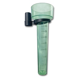 [261.250] Pluviomètre en matière synthétique, hauteur 28 cm, ø 8.5 cm