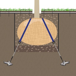 [202.830] Ancrage de motte avec ancres, hauteur de l'arbre de 2-4.5 m