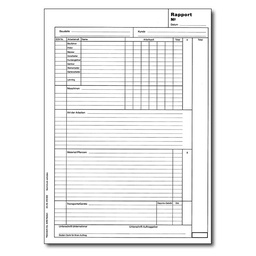 [010.101] Block RAPPORT A4 (297 x 210 mm) mit Firmeneindruck und Nummerierung