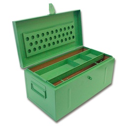 [241.260] Caisse à outils pour paysagiste en tôle d'acier verni vert